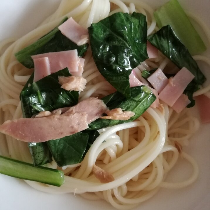 ひやむぎで。栄養たっぷり麺